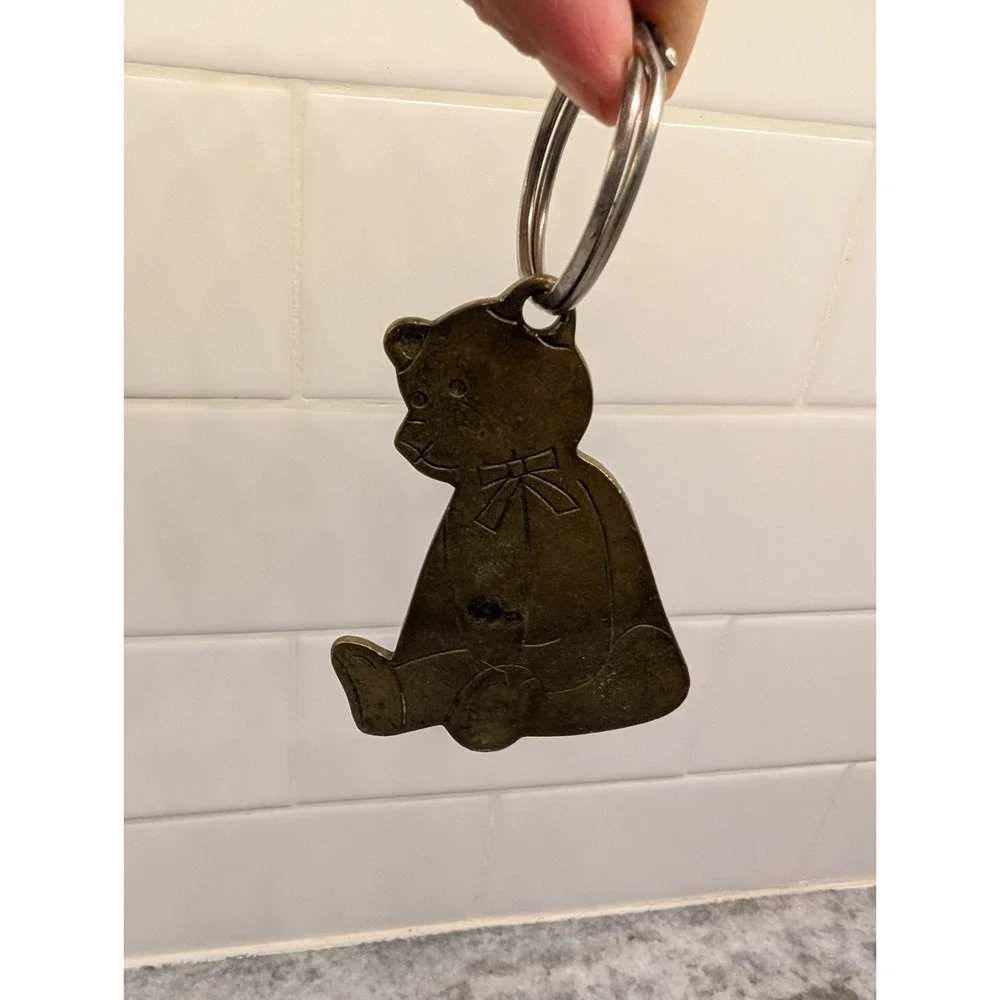 Gordon Fraser Vintage Brass Bear Keychain